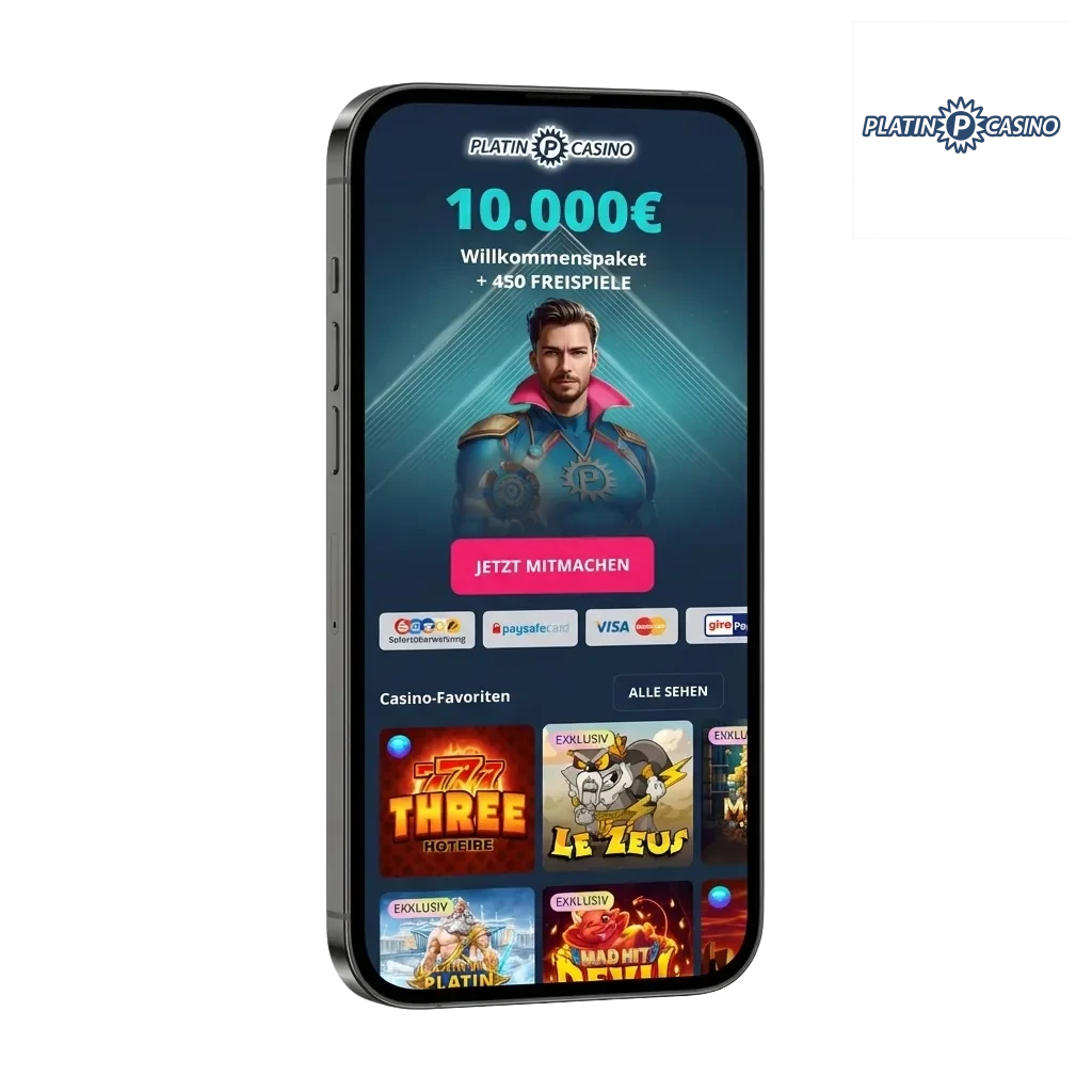 Platin Casino App Download für Android und iOS mit Willkommensbonus bis 2.000€ und 200 Freispielen