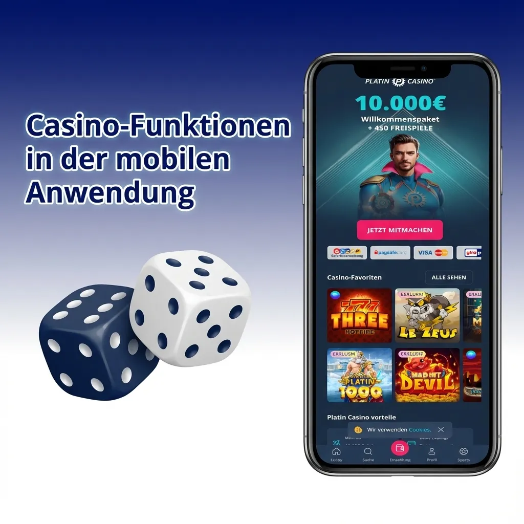 Mobile casino app interface showing slots, table games, and live dealer options from top gaming providers