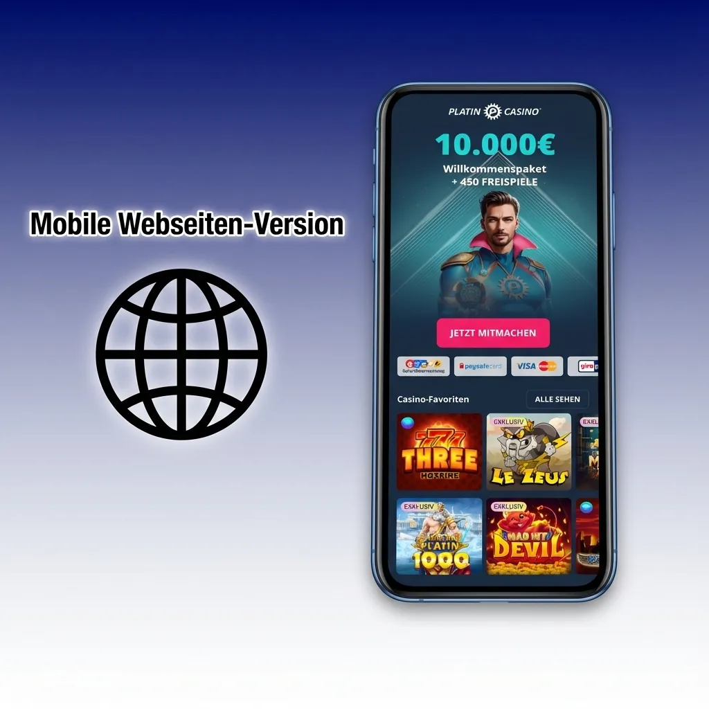 Mobile website automatically adapts to your device, offering full functionality without app installation or download